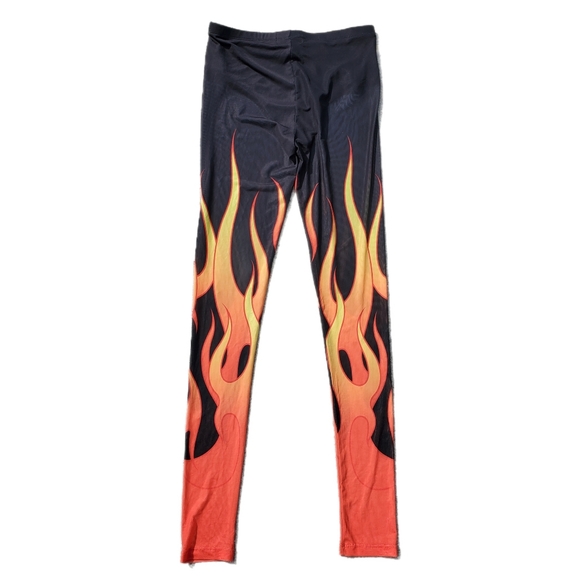 Dollskill Widow Hell Mesh Flame Print Leggings - Picture 4 of 4